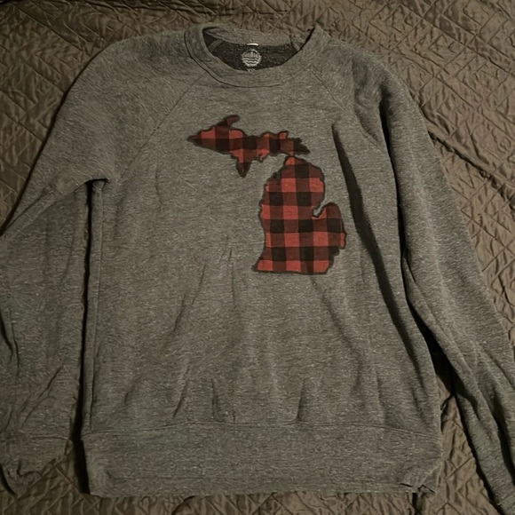 Ink Detroit Plaid Buffalo Check Michigan Sweatshirt - Picture 1 of 1